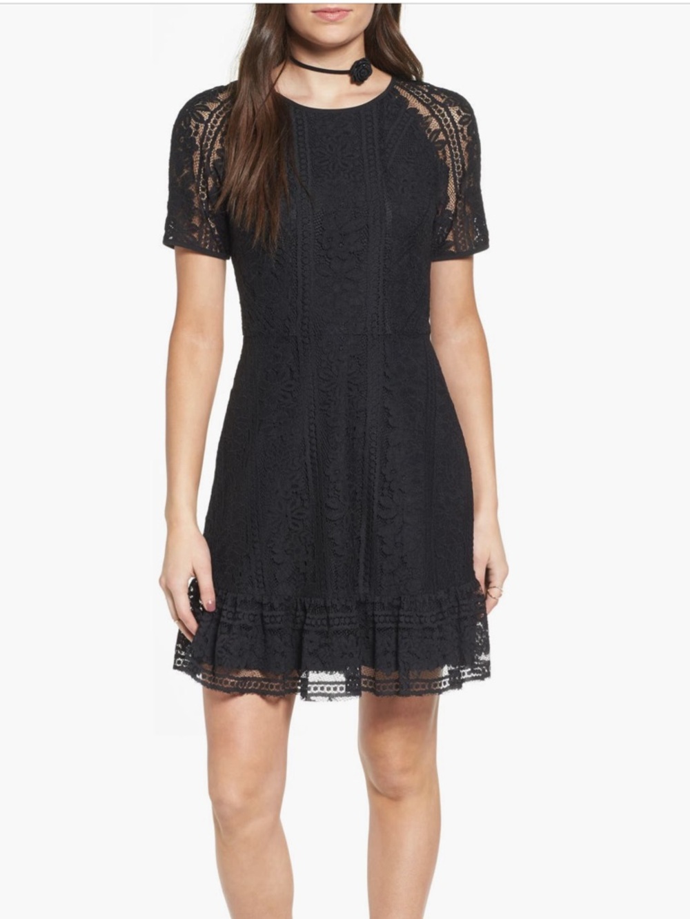 WAYF Fremont Lace Fit & Flare Dress